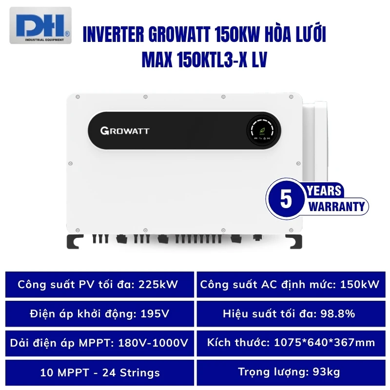 Thông số kỹ thuật biến tần 150kW Growatt