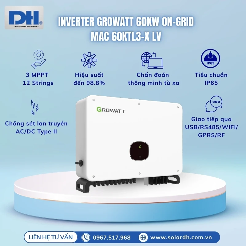Tính năng nổi bật Inverter 60kW hòa lưới