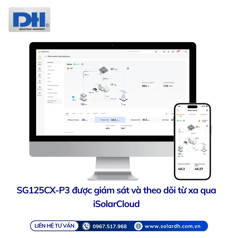 Theo dõi và giám sát từ xa qua ứng dụng iSolarCloud