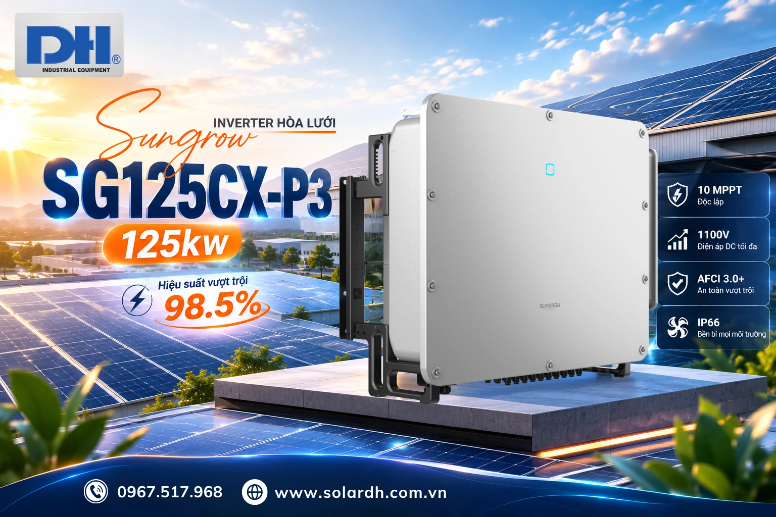 Inverter hòa lưới Sungrow 125kW SG125CX-P3