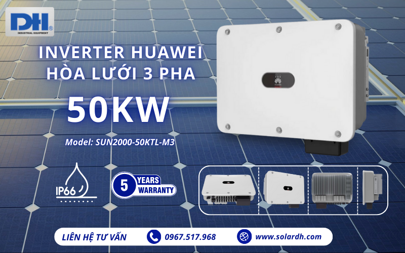 Inverter Huawei 50kW 3 pha SUN2000-50KTL-M3