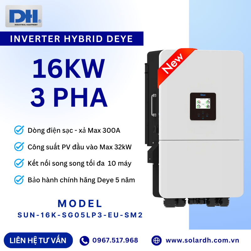 Inverter Hybrid Deye 16kW 3 pha SUN-16K-SG05LP3-EU-SM2