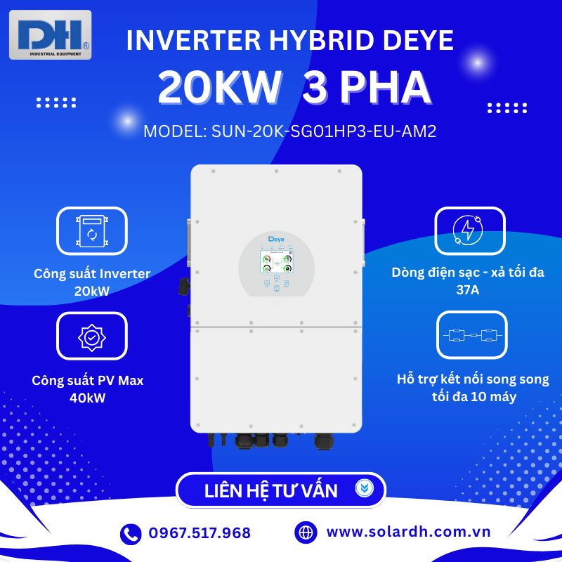 Inverter Hybrid Deye 20kW 3 pha