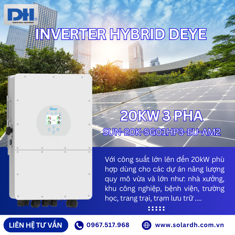 Ứng dụng Inverter Deye Hybrid 20kW 3 pha