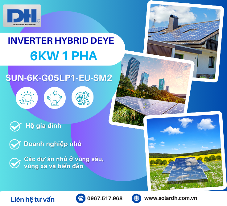Ứng dụng Inverter Hybrid Deye 6kW 1 pha