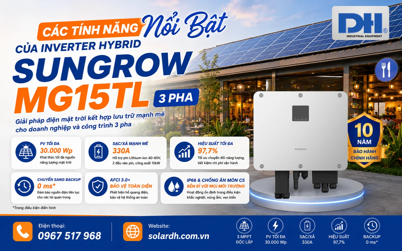 Ưu điểm nổi bật Sungrow 15kW 3 pha