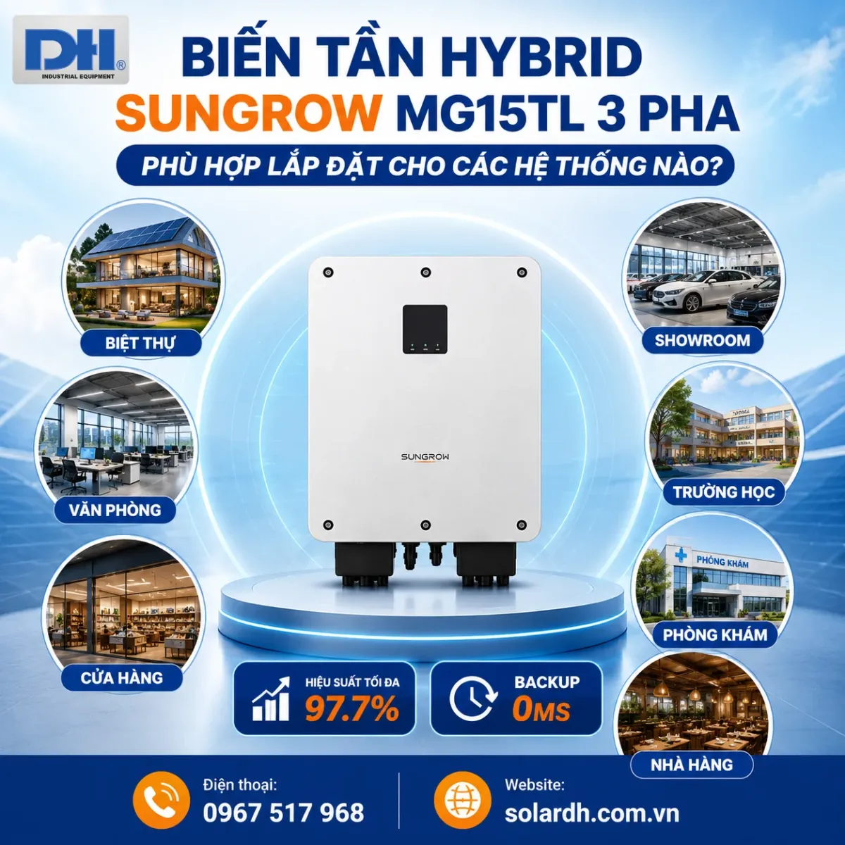 Ứng dụng biến tần Sungrow MG15TL