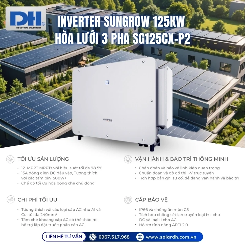 Tính năng nổi bật Sungrow Inverter 125kW hòa lưới