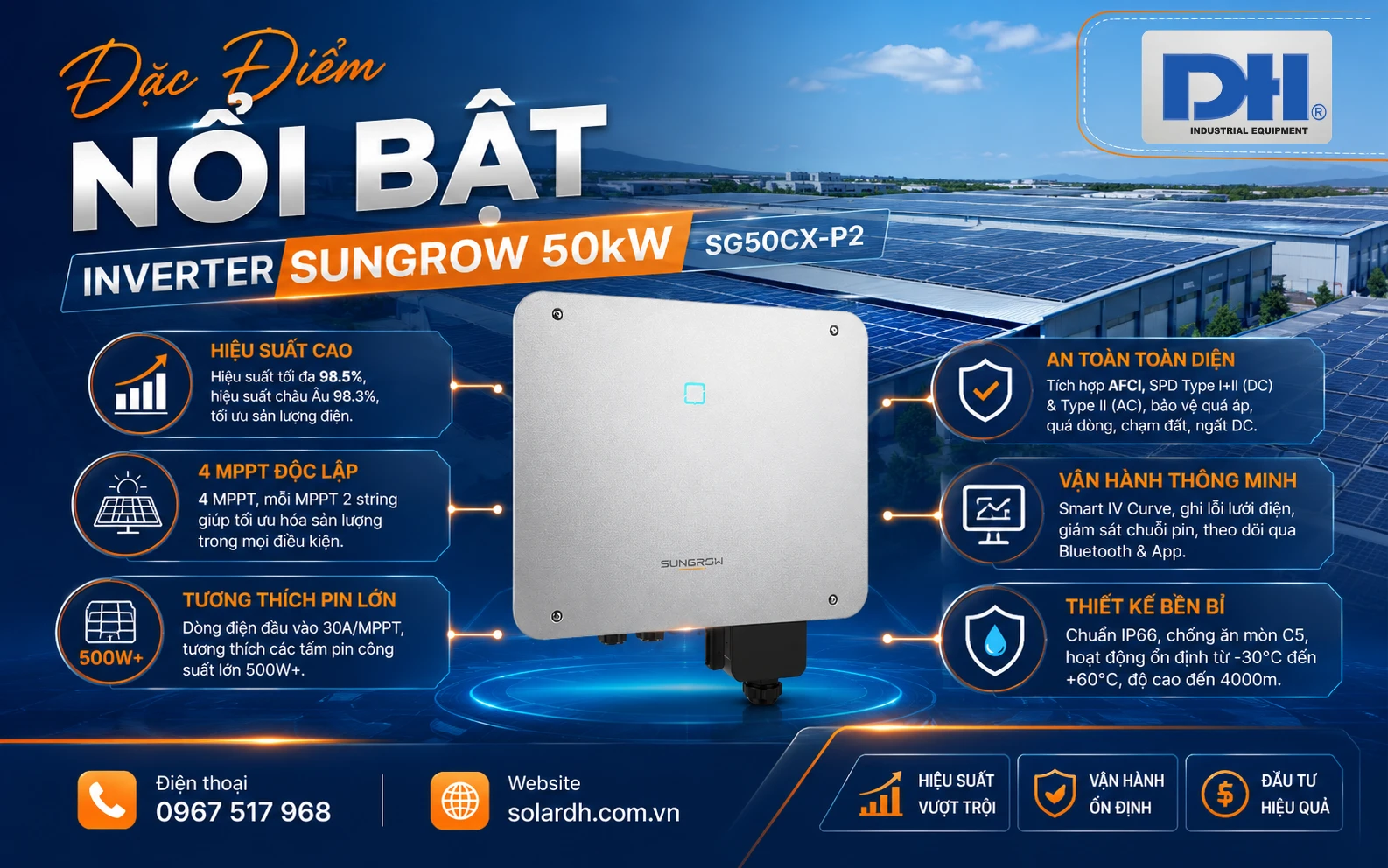 Ưu điểm nổi bật Sungrow SG50CX-P2