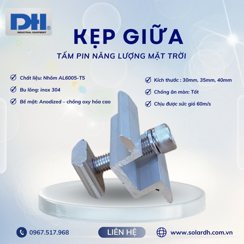 Thông số kẹp giữa tấm pin