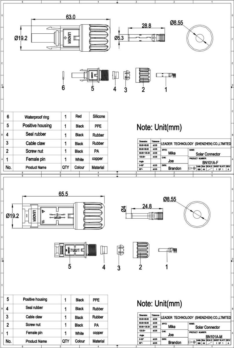 Giắc nối MC4 Leader 1500V