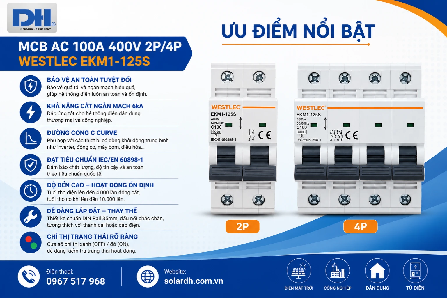 Ưu điểm nổi bật MCB 100A