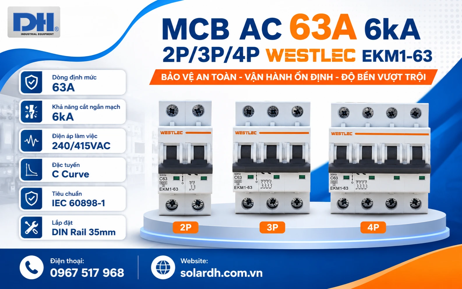 MCB AC 63A Westlec