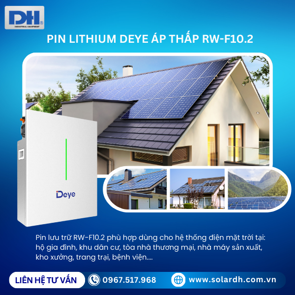 Ứng dụng Pin lưu trữ năng lượng mặt trời Deye
