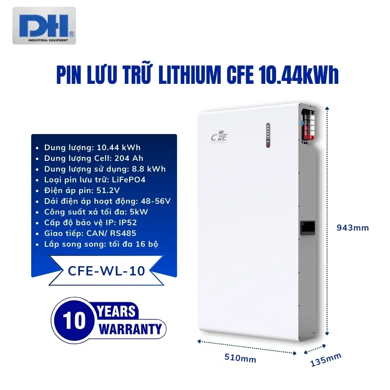 Thông số kỹ thuật CFE Battery CFE-WL-10