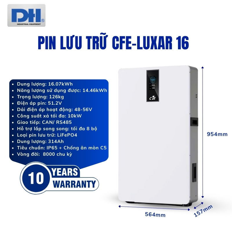 Thông số kỹ thuật CFE-LUXAR 16