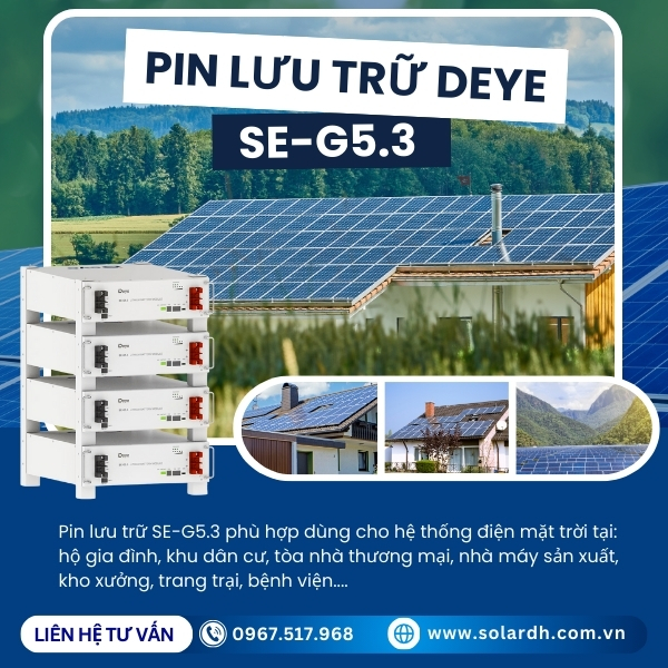 Ứng dụng của Pin lưu trữ Lithium Deye áp thấp SE-G5.3