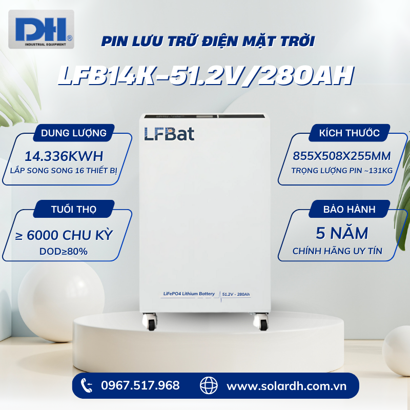Pin lưu trữ điện mặt trời LFBAT 14.3kWh