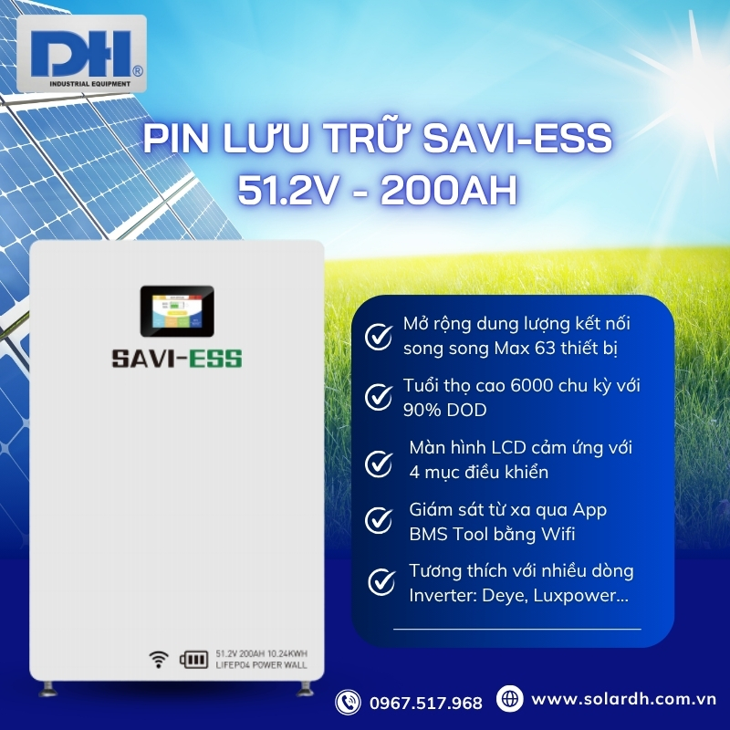 Tính năng nổi bật Pin lưu trữ SAVI-512200