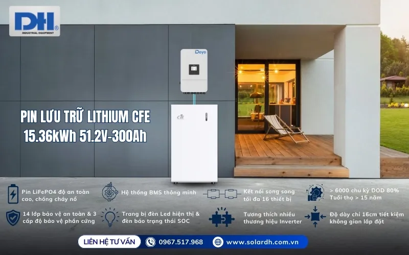 Tính năng nổi bật pin lưu trữ CFE 15.36kWh