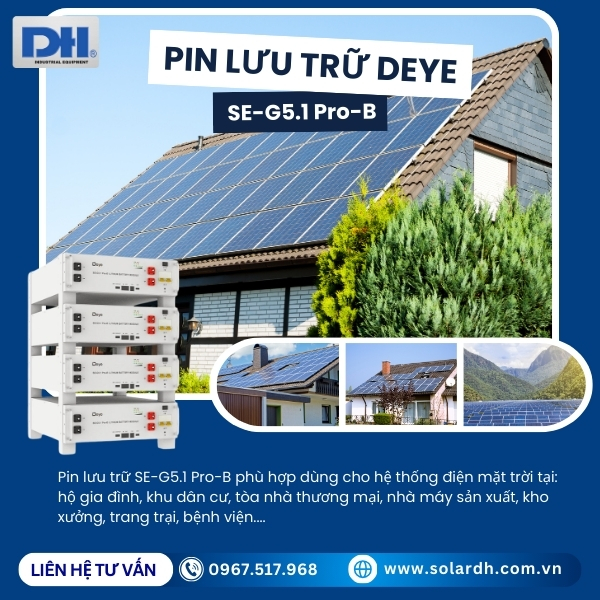 Ứng dụng của Pin lưu trữ Deye SE-G5.1 Pro-B