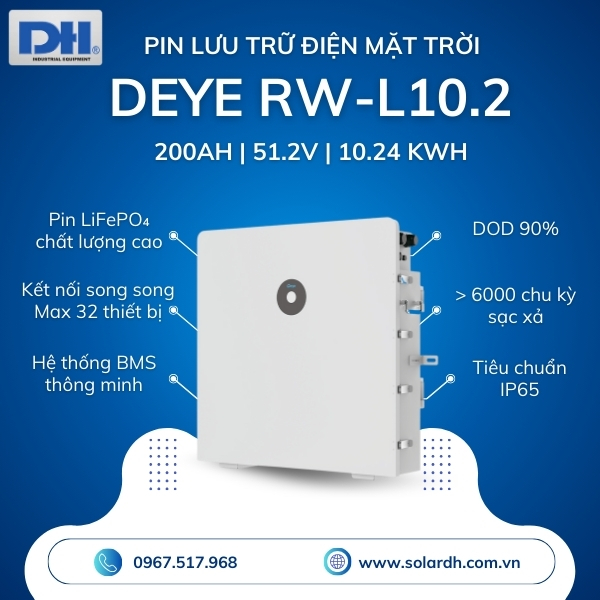 Tính năng nổi bật Pin lưu trữ điện mặt trời Deye RW-L10.2