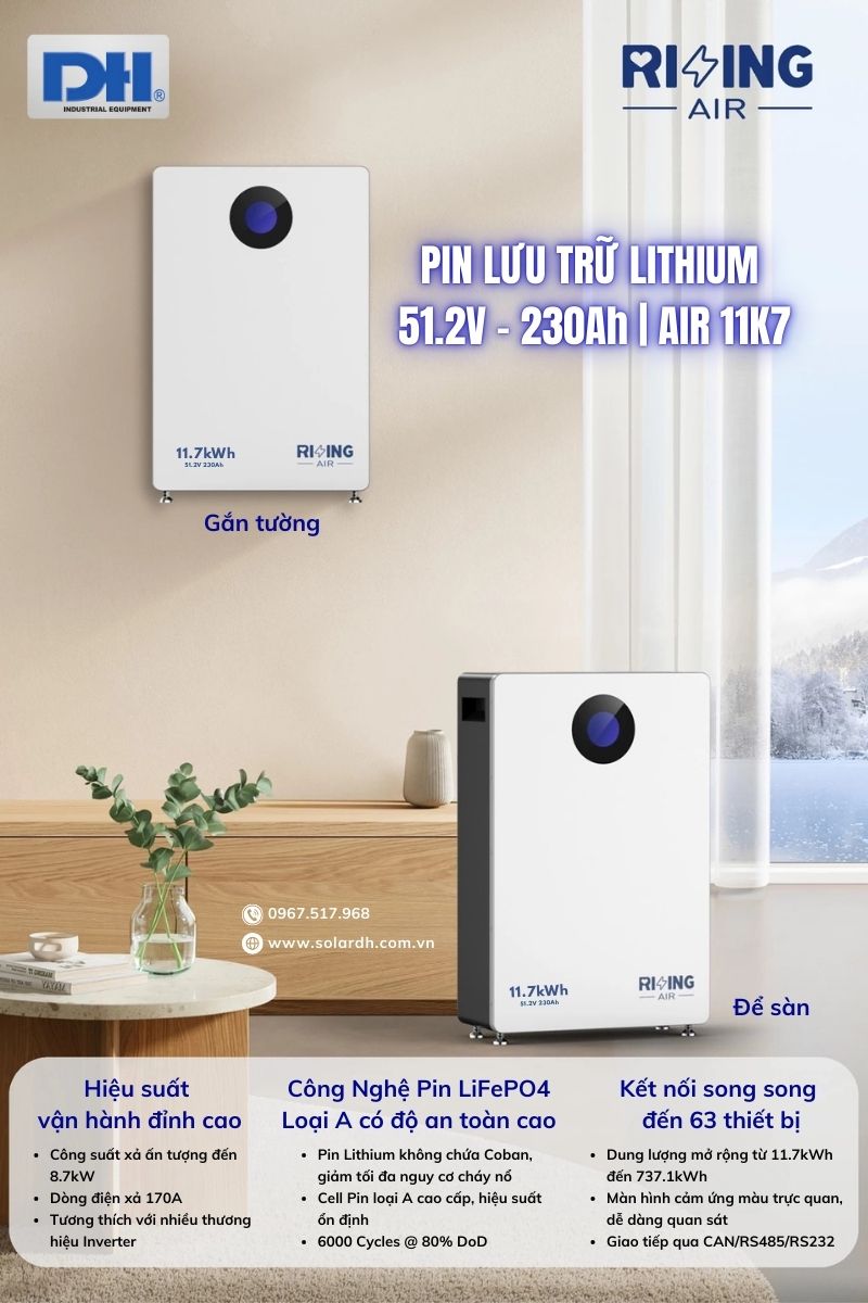 Tính năng nổi bật pin Lithium Rising 230Ah