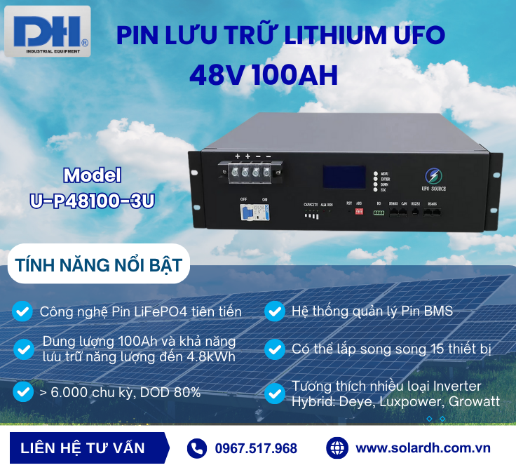 Tính năng nổi bật của Pin lưu trữ điện mặt trời UFO