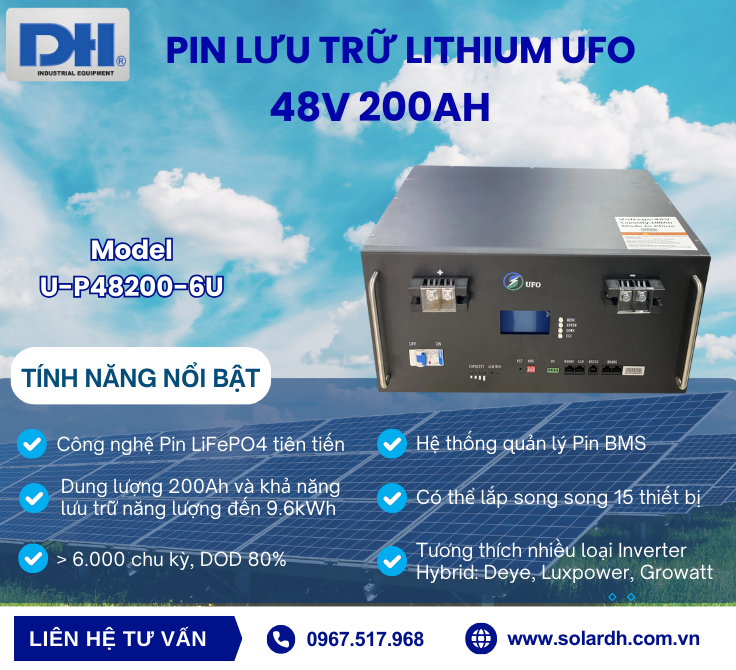 Tính năng nổi bật của Pin lưu trữ điện mặt trời 48V 200Ah