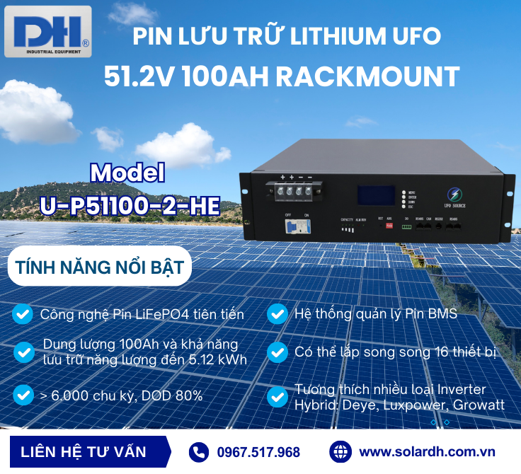 Tính năng nổi bật Pin lưu trữ điện mặt trời UFO 200Ah