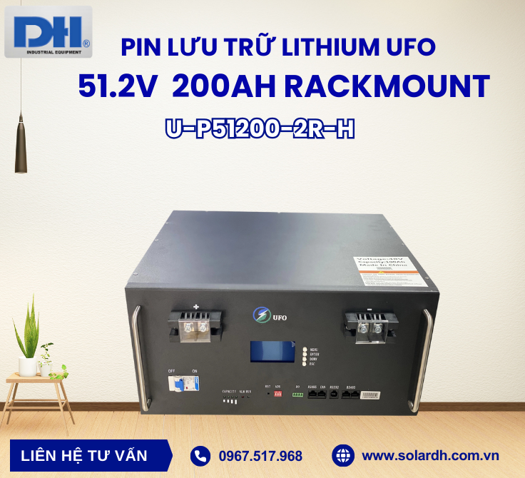 Pin lưu trữ Lithium UFO 51.2V 200Ah Rackmount