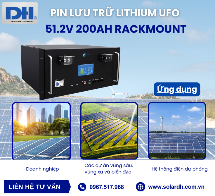 Pin lưu trữ 200Ah được ứng dụng nhiều khu vực