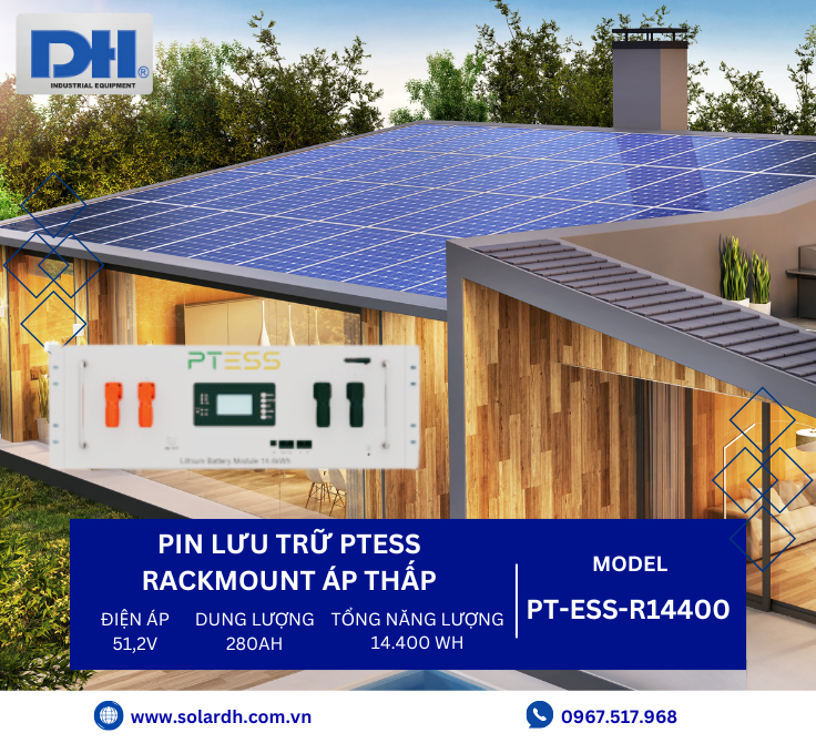 Pin lưu trữ PTESS Rackmount 51,2V/280Ah áp thấp