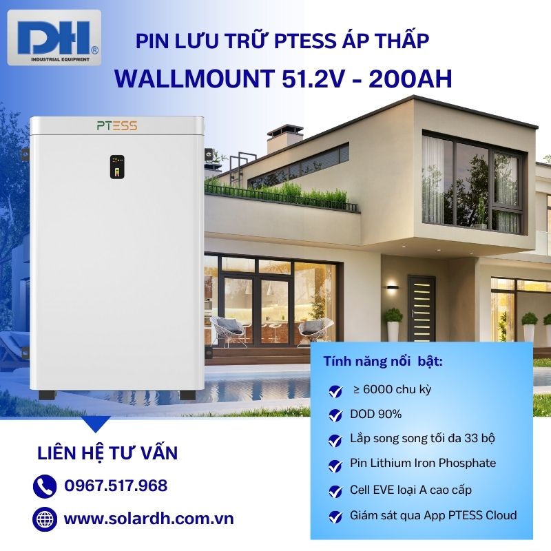 Ưu điểm nổi bật Pin lưu trữ Lithium PTESS 200Ah