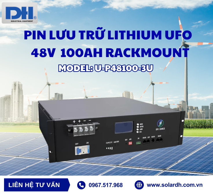 Pin lưu trữ Lithium UFO 48V 100Ah U-P48100-3U