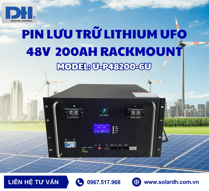 Pin lưu trữ Lithium UFO 48V 200Ah Rackmount