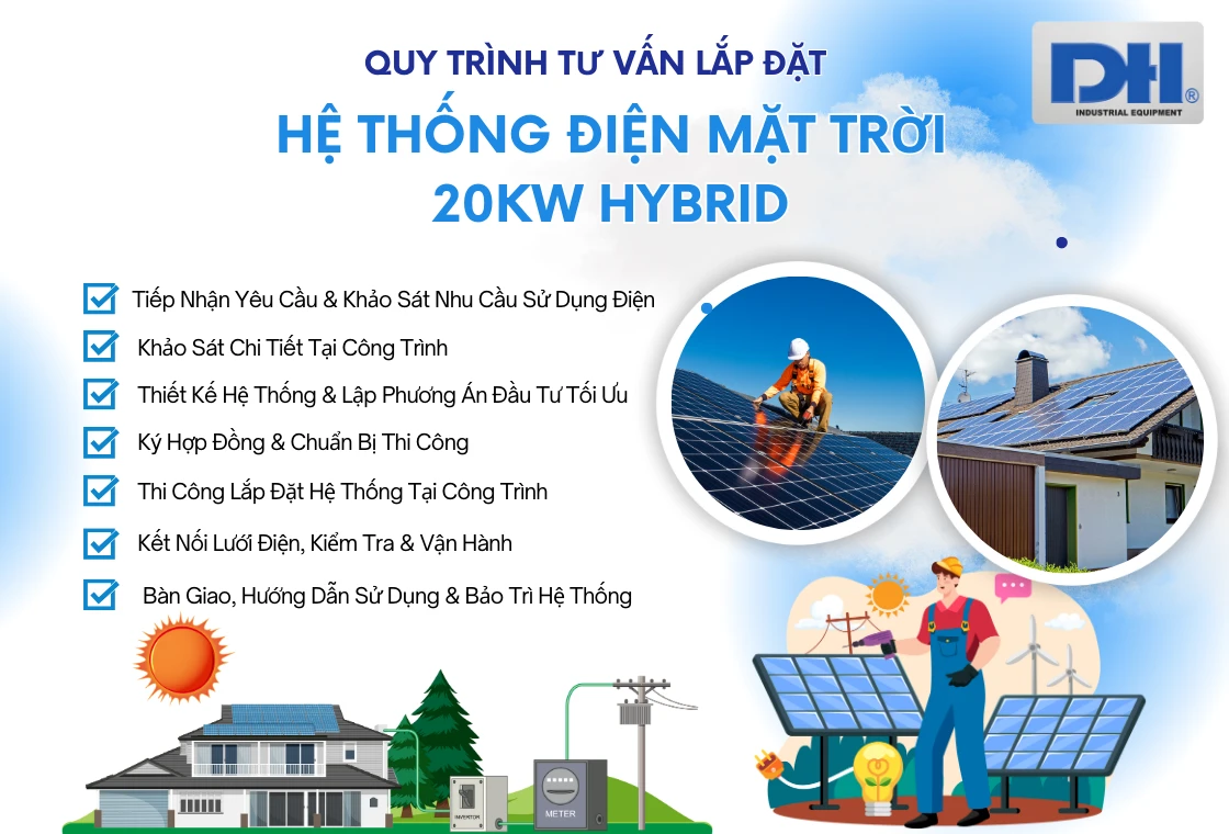 Quy trình tư vấn lắp đặt hệ thống điện mặt trời 20kW