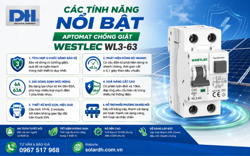 Các tính năng nổi bật aptomat chống giật