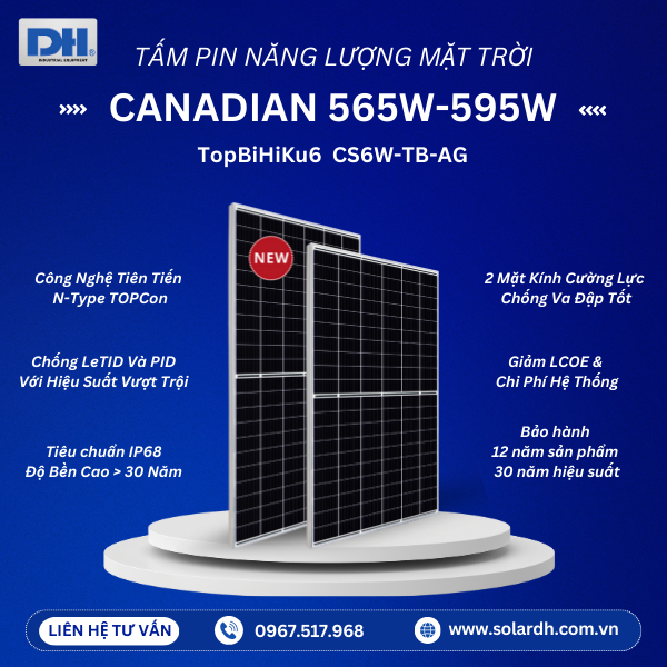 Ưu điểm của tấm Pin Canadian CS6W-TB-AG