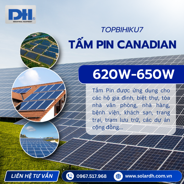 Ứng dụng của tấm Pin Canadian 625W TopBiHiKu7