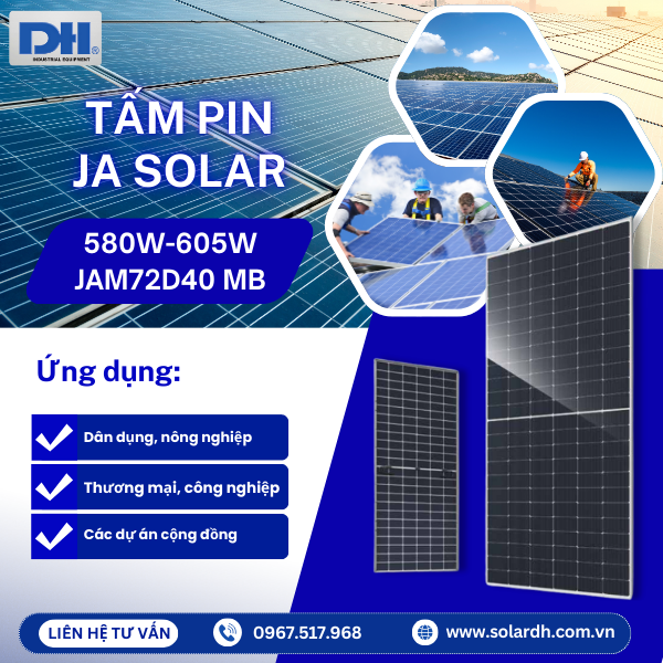 Ứng dụng của tấm Pin JA Solar JAM72D40 MB 2 mặt kính
