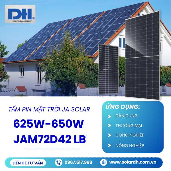 Ứng dụng của tấm Pin JA Solar 625W-650W