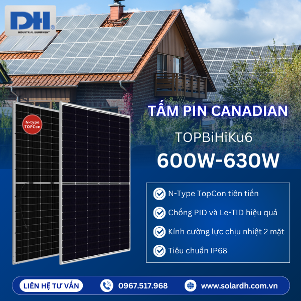 Ưu điểm nổi bật của tấm Pin Canadian 630W