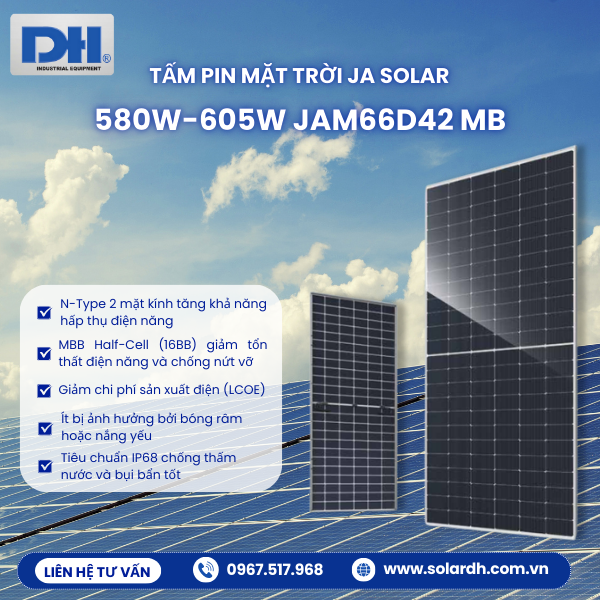 Các ưu điểm nổi bật của tấm Pin JA Solar JAM66D42 MB