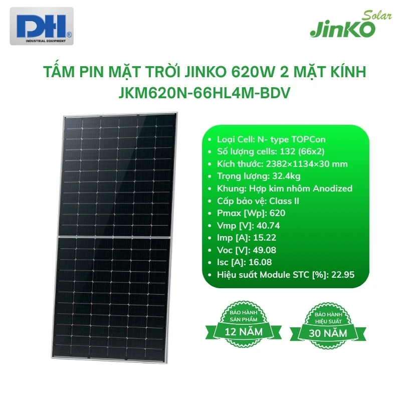 Thông số pin Jinko 620W 66HL4M-BDV