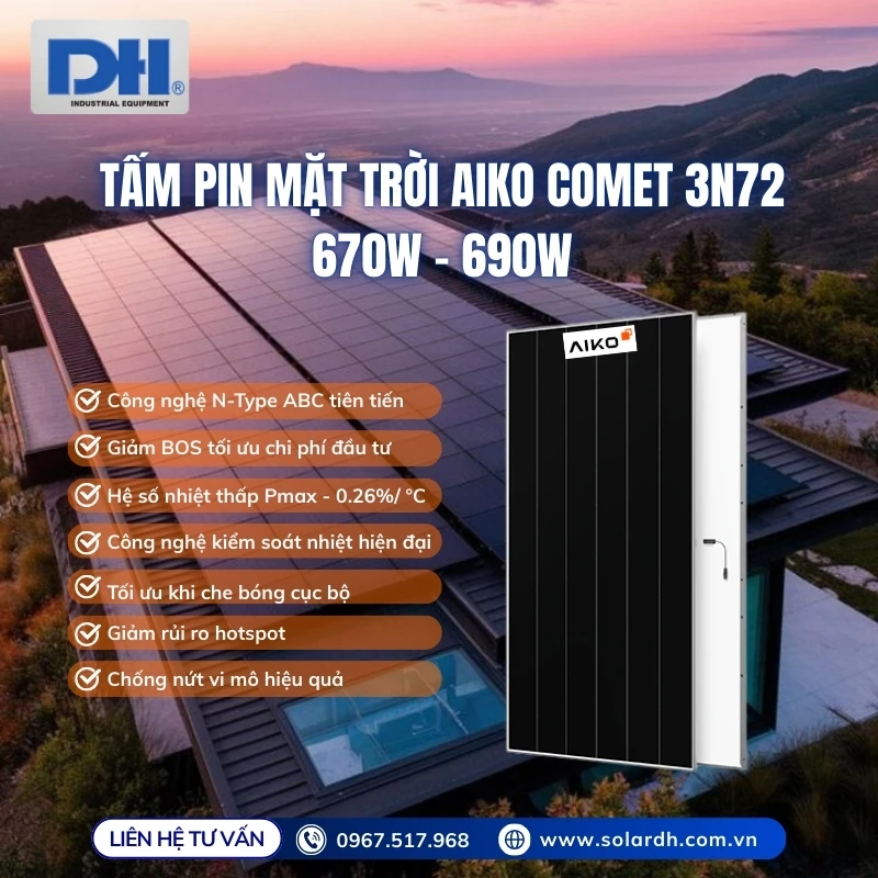 Tính năng nổi bật tấm Pin Aiko 690W