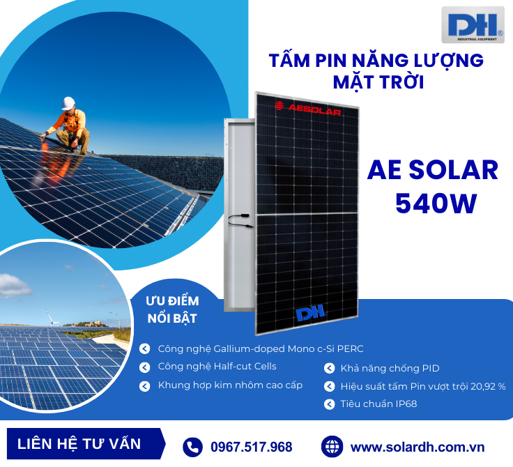 Các ưu điểm nổi bật của tấm Pin mặt trời AE 540W