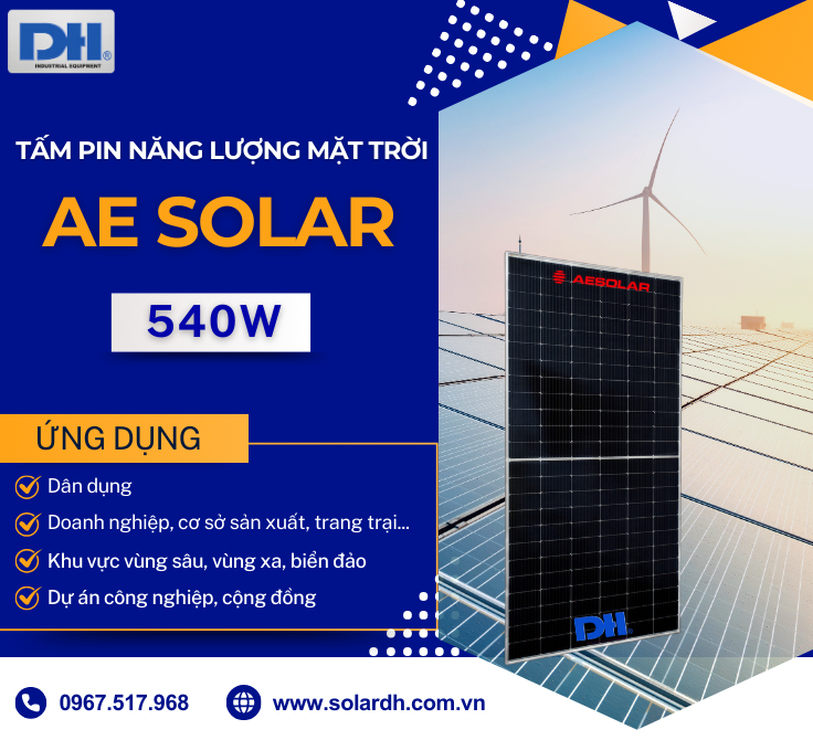 Ứng dụng của tấm Pin năng lượng AE 540W