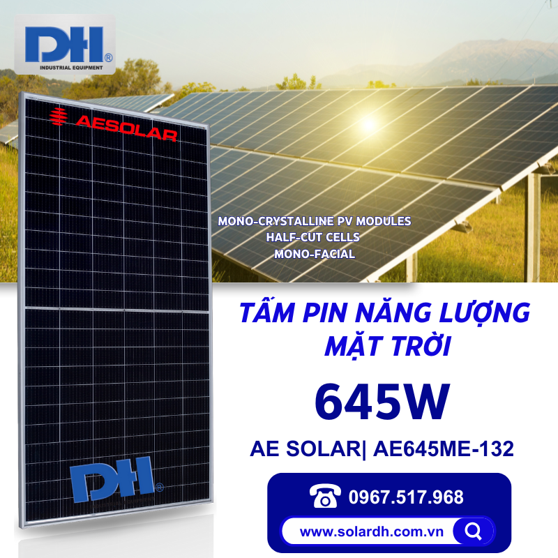 Tấm Pin năng lượng mặt trời AE Solar 645W