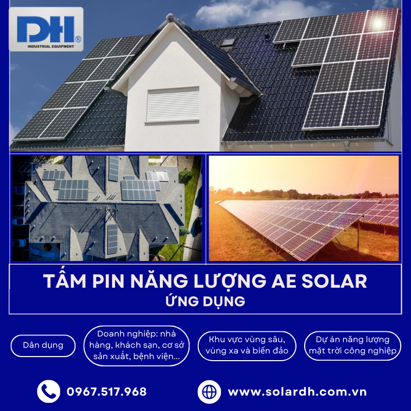 Ứng dụng của tấm Pin mặt trời AE 645W